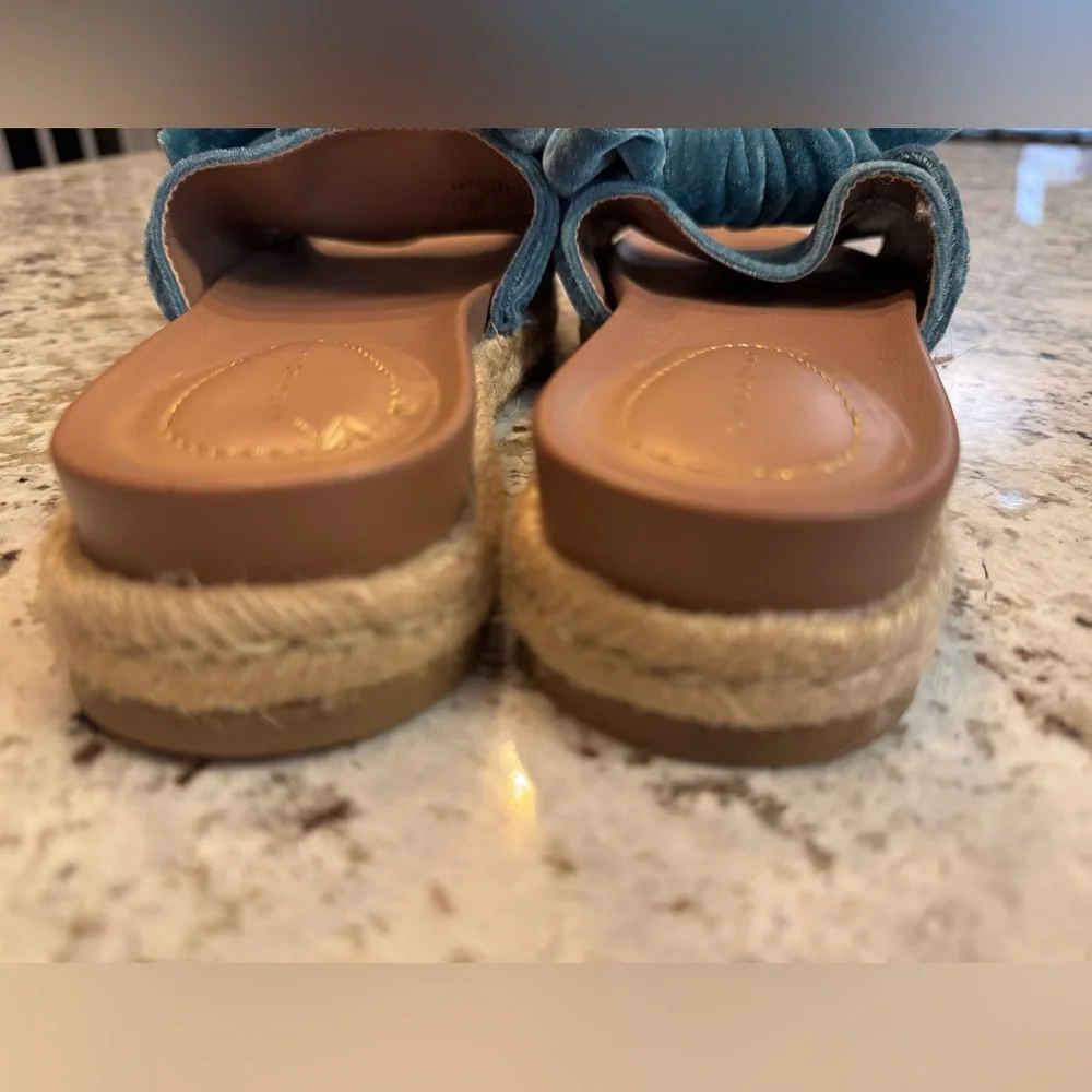 Zara‎ Teal Sandals with Bow Accent - Picture 4 of 9